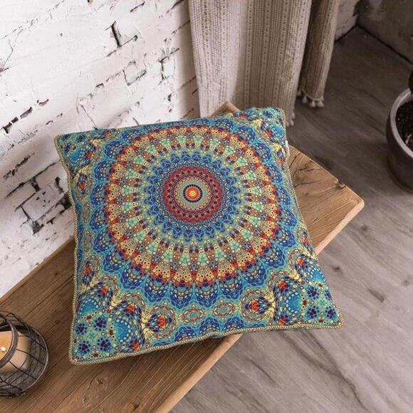 Boho Decorative Pillow Cover 18x18 Inch - Picture 4 of 5